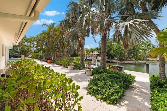 view of community featuring a water view