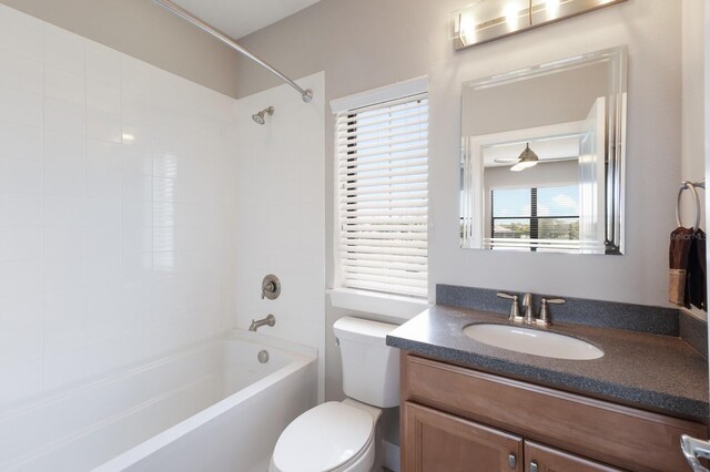 8191 Gabanna Dr, Sarasota, FL 34231 - bathroom featuring toilet, shower / tub combination, and vanity