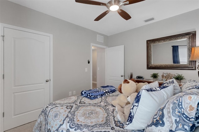 5111 11th St E, Bradenton, FL 34203 - carpeted bedroom with a ceiling fan