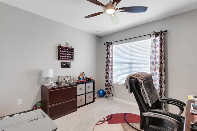5111 11th St E, Bradenton, FL 34203 - office space featuring a ceiling fan, carpet, and baseboards
