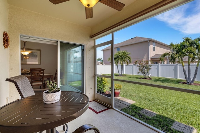 5111 11th St E, Bradenton, FL 34203 - sunroom with a ceiling fan