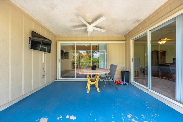 view of patio with a ceiling fan