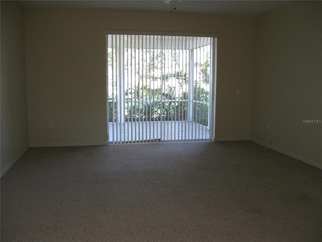 12301 Mosswood Pl, Lakewood Ranch, FL 34202 - carpeted spare room featuring baseboards and a ceiling fan