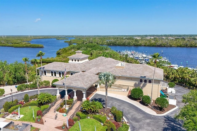 bird's eye view of a large body of water