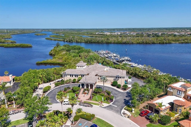 drone / aerial view of a large body of water