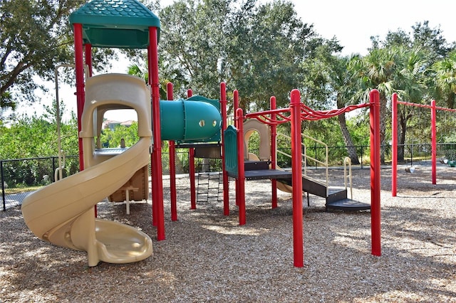 community play area featuring fence