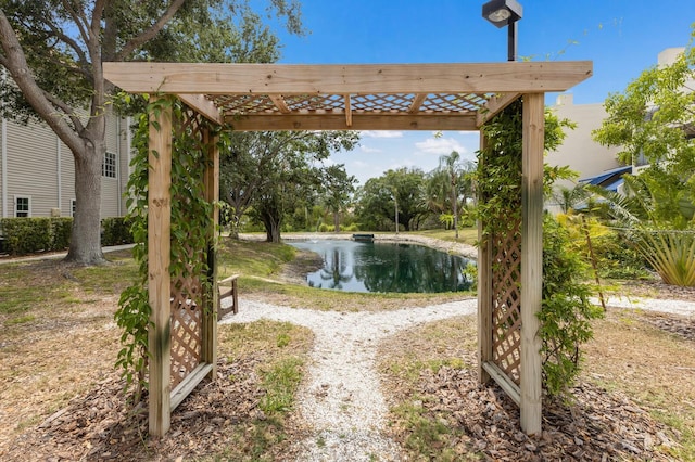 view of property's community featuring a water view