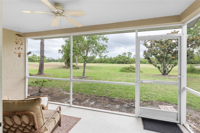 7637 Sweetbay Cir, Bradenton, FL 34203 - sunroom / solarium featuring a ceiling fan and plenty of natural light