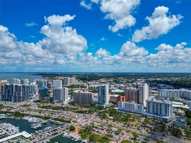 101 S Gulfstream Ave Unit 16C, Sarasota, FL 34236 - view of urban area with a nearby body of water and numerous boat docks