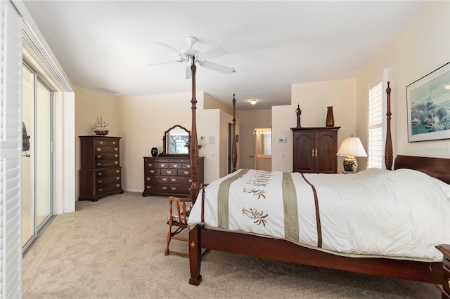 2067 Tocobaga Ln, Nokomis, FL 34275 - bedroom with light carpet and ceiling fan