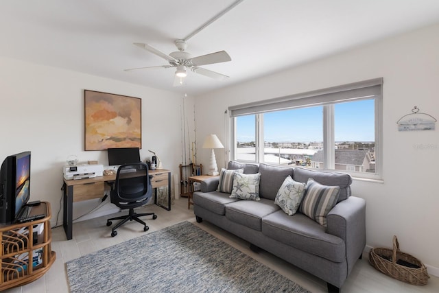 5200 Gulf Dr Unit 408, Holmes Beach, FL 34217 - office area with ceiling fan