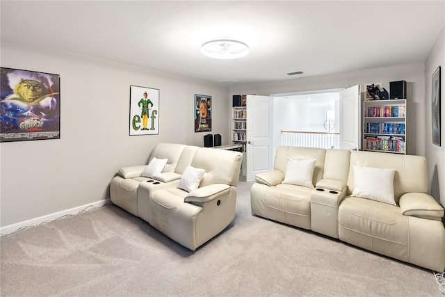 living room with carpet