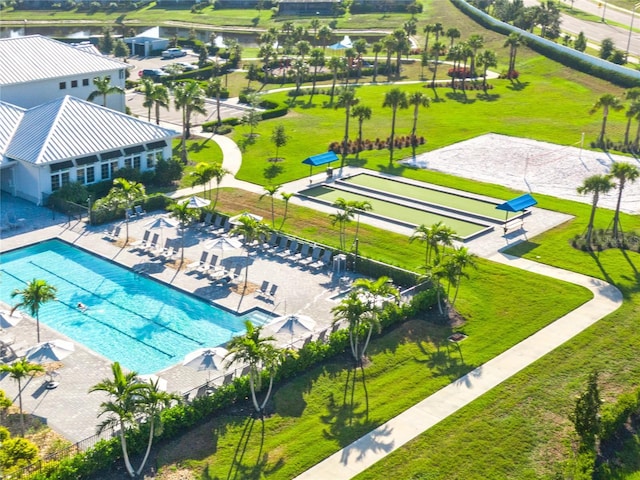 5333 Coral Reef Way, Bradenton, FL 34211 - drone / aerial view of a pool area and a nearby body of water