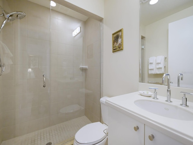 6512 Midnight Pass Rd Unit 303, Sarasota, FL 34242 - bathroom with toilet, a shower stall, and vanity