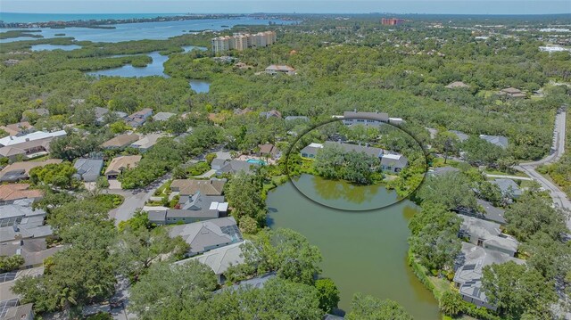 33 Bishops Court Rd Unit 118, Osprey, FL 34229 - aerial view of property's location featuring a nearby body of water and nearby suburban area