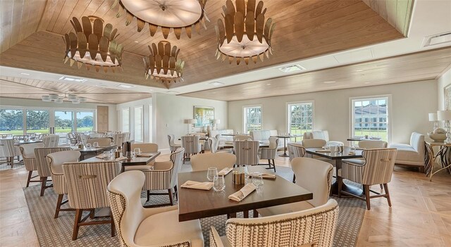 33 Bishops Court Rd Unit 118, Osprey, FL 34229 - dining space featuring wood ceiling
