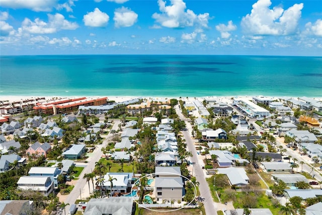 aerial perspective of suburban area with unending shoreline