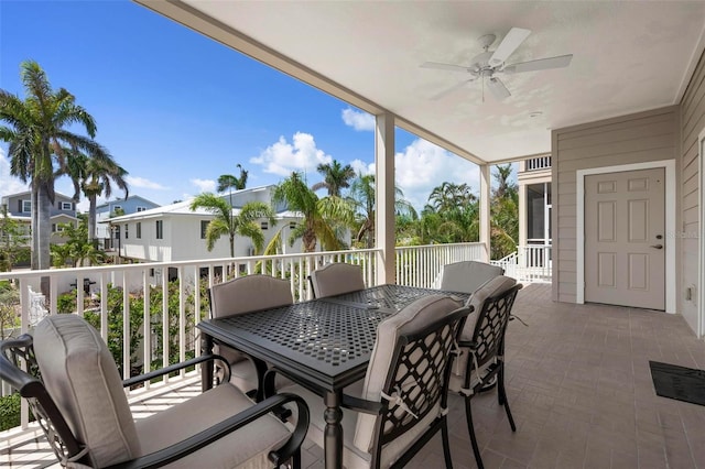 view of patio / terrace with ceiling fan