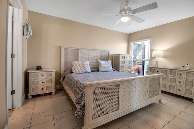 10423 Waterbird Way Unit 10423, Bradenton, FL 34209 - bedroom with light tile patterned floors and a ceiling fan