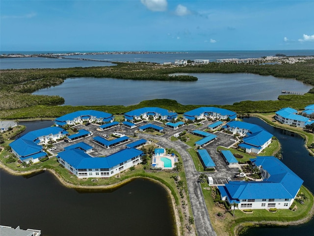 aerial view of a large body of water