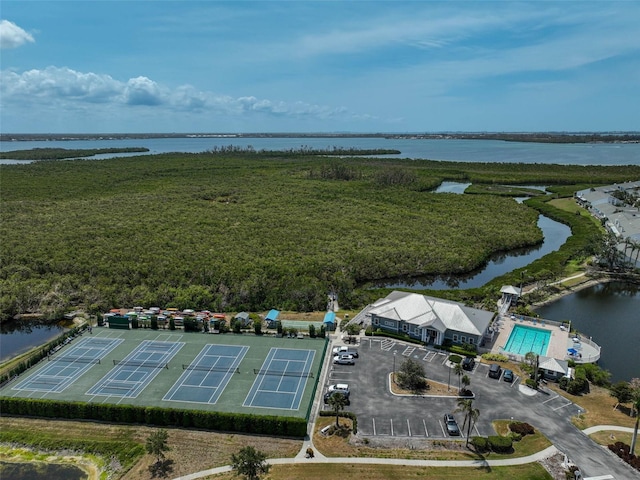 bird's eye view of a large body of water
