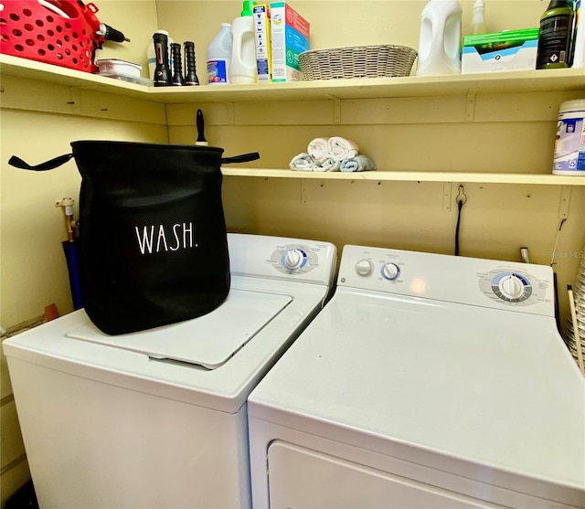 washroom featuring separate washer and dryer