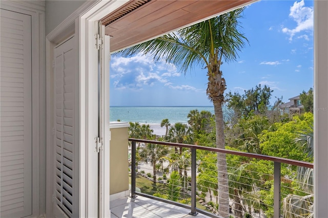 balcony with a water view
