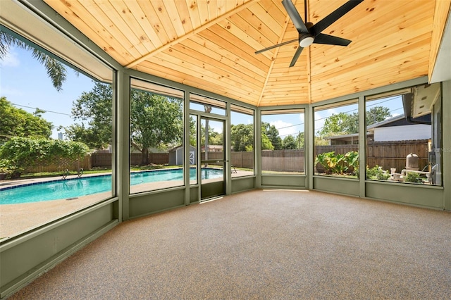 219 Vermont Ave, Saint Cloud, FL 34769 - unfurnished sunroom featuring a ceiling fan and plenty of natural light