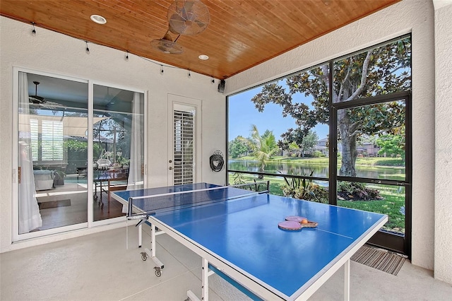 6539 Flycatcher Ln, Lakewood Ranch, FL 34202 - view of patio / terrace featuring a water view and outdoor dining space