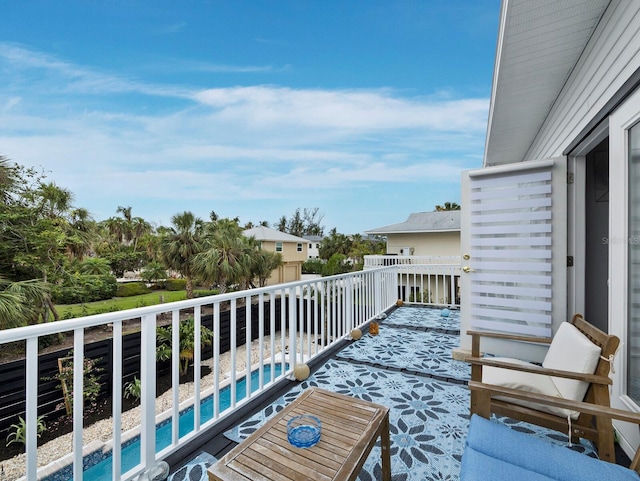 balcony with view of pool