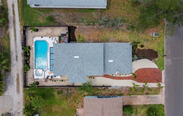 bird's eye view of a pool