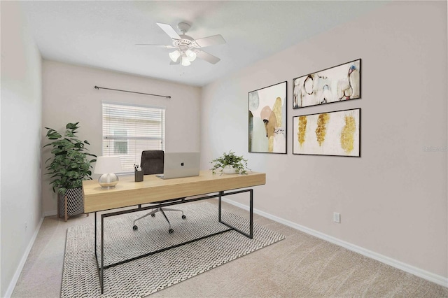 12183 Longview Lake Cir, Bradenton, FL 34211 - office space featuring carpet flooring, baseboards, and ceiling fan