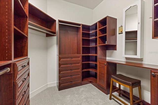 9769 Highland Park Pl, Palmetto, FL 34221 - walk in closet featuring carpet flooring and built in desk
