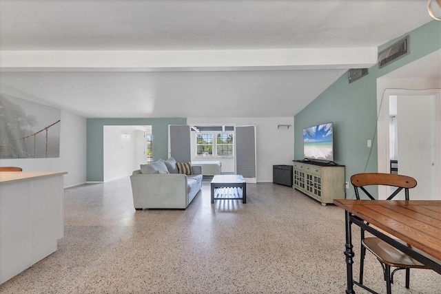 6931 Magellan Way, Sarasota, FL 34243 - living room featuring speckled floor