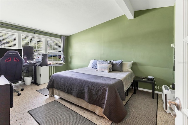 6931 Magellan Way, Sarasota, FL 34243 - bedroom featuring speckled floor and an office area