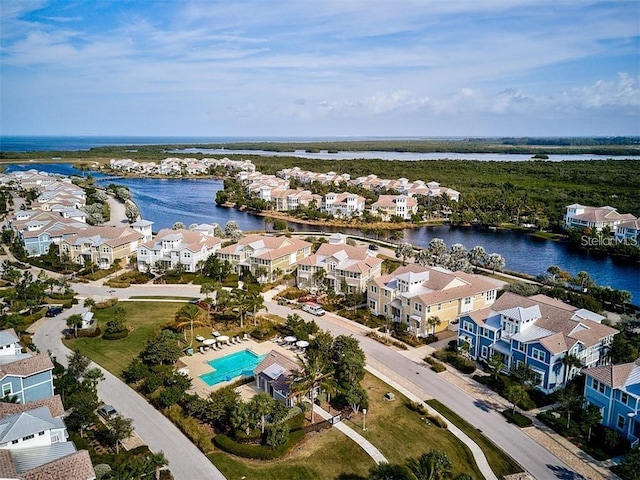 311 Compass Point Dr Unit 101, Bradenton, FL 34209 - aerial view of residential area featuring a nearby body of water and a pool area