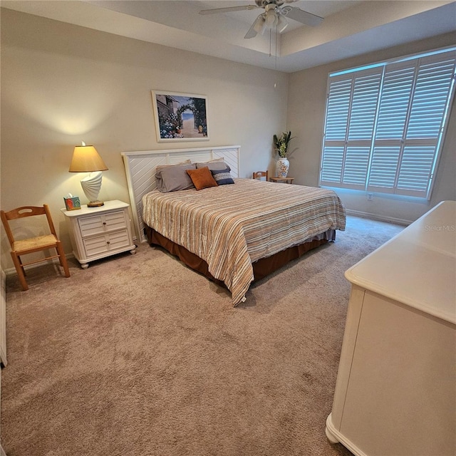 8110 Villa Grande Ct, Sarasota, FL 34243 - bedroom featuring light colored carpet and a ceiling fan