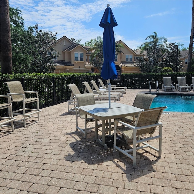 8110 Villa Grande Ct, Sarasota, FL 34243 - view of patio / terrace featuring a community pool