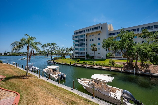 1350 N Portofino Dr Unit 208, Sarasota, FL 34242 - water view with a dock