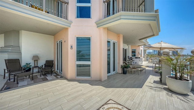 420 Golden Gate Pt Unit 200A, Sarasota, FL 34236 - view of patio / terrace featuring a balcony