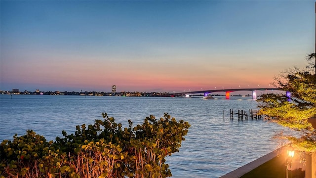 420 Golden Gate Pt Unit 200A, Sarasota, FL 34236 - water view with a notable bridge