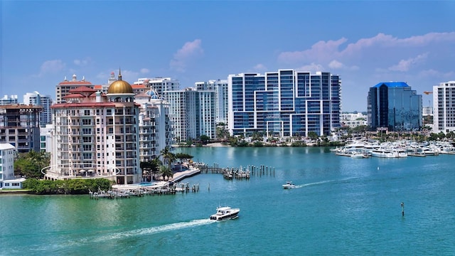 420 Golden Gate Pt Unit 200A, Sarasota, FL 34236 - water view with a view of skyline
