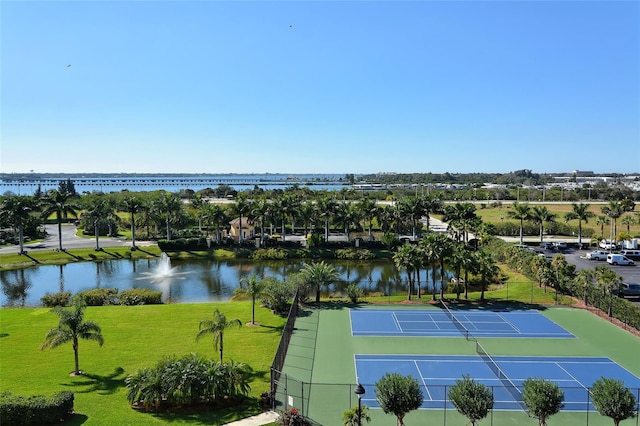 606 Riviera Dunes Way Unit 306, Palmetto, FL 34221 - view of tennis court featuring a water view