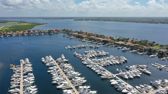 606 Riviera Dunes Way Unit 306, Palmetto, FL 34221 - aerial view of numerous boat docks and a nearby body of water