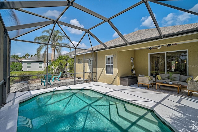 12149 Forest Park Cir, Bradenton, FL 34211 - swimming pool with a patio area, outdoor lounge area, and a lanai