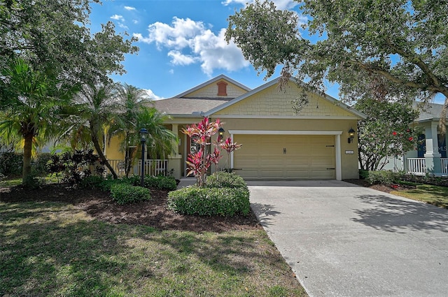 12149 Forest Park Cir, Bradenton, FL 34211 - view of front of house featuring concrete driveway, an attached garage, and stucco siding