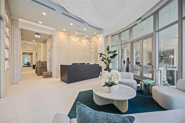 301 Quay Commons Unit 1711, Sarasota, FL 34236 - lobby with recessed lighting and a high ceiling