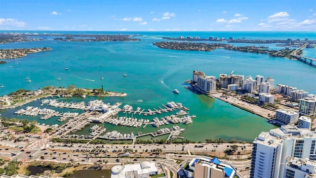 301 Quay Commons Unit 1711, Sarasota, FL 34236 - view of urban area with a nearby body of water and numerous boat docks