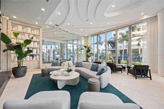 301 Quay Commons Unit 1711, Sarasota, FL 34236 - common area featuring expansive windows and recessed lighting