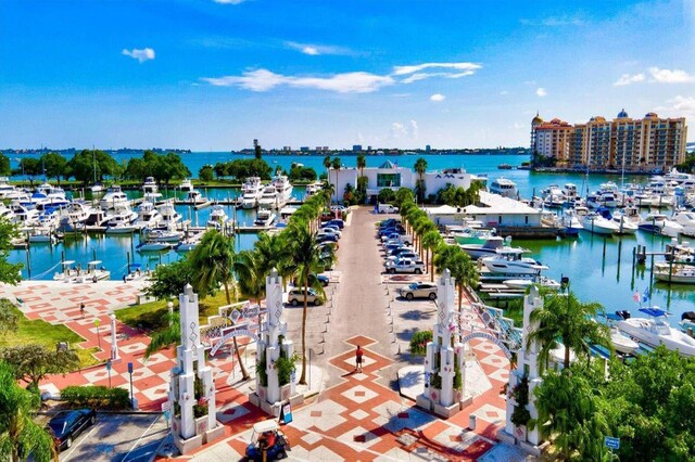 301 Quay Commons Unit 1711, Sarasota, FL 34236 - aerial view of a marina and a nearby body of water